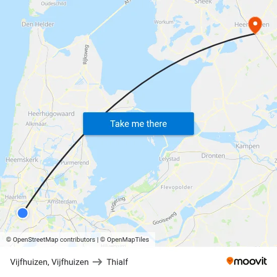 Vijfhuizen, Vijfhuizen to Thialf map