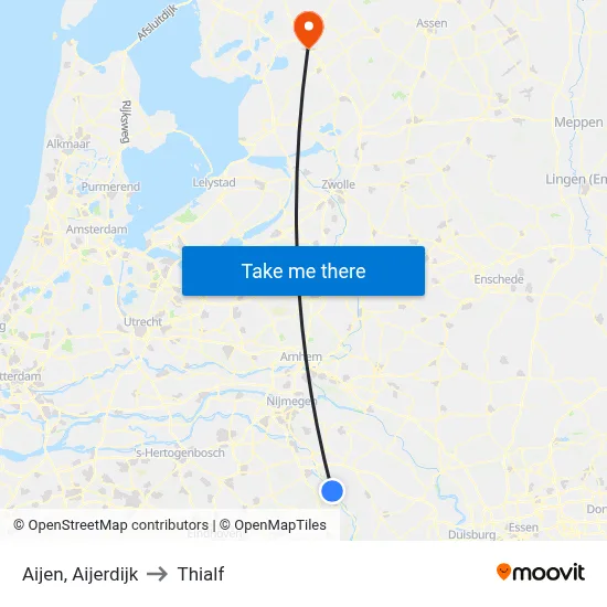 Aijen, Aijerdijk to Thialf map
