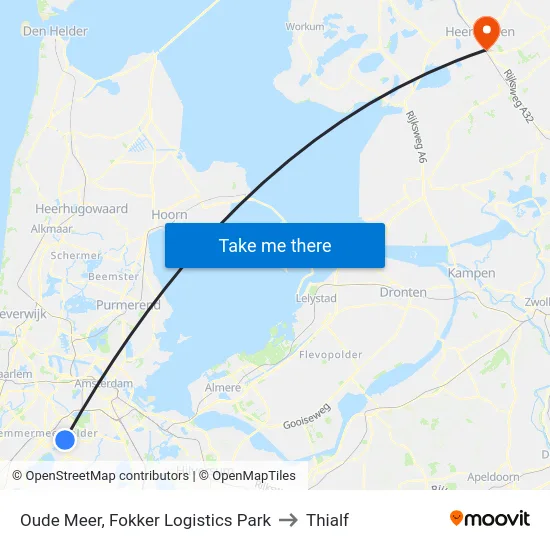 Oude Meer, Fokker Logistics Park to Thialf map