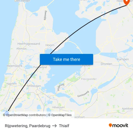 Rijpwetering, Paardebrug to Thialf map