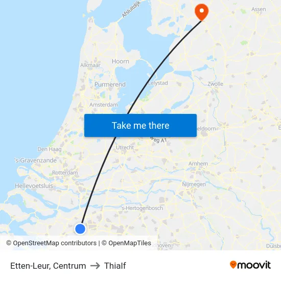 Etten-Leur, Centrum to Thialf map