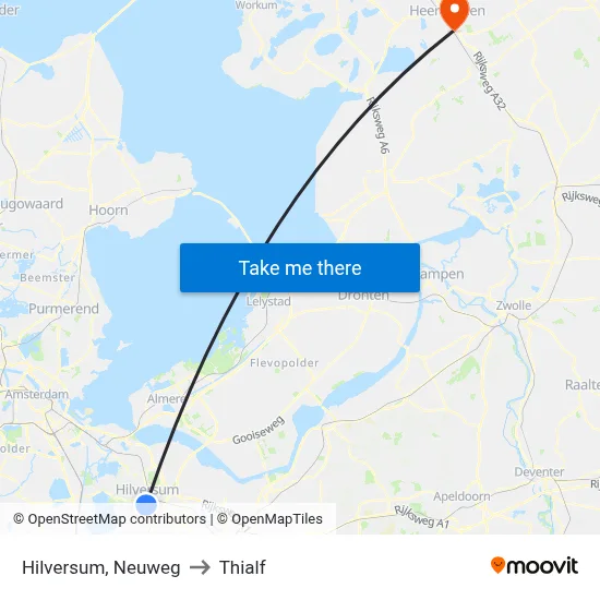 Hilversum, Neuweg to Thialf map