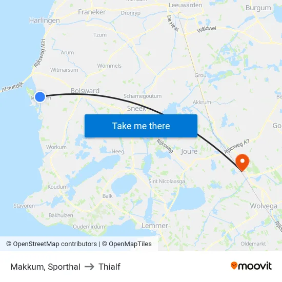 Makkum, Sporthal to Thialf map
