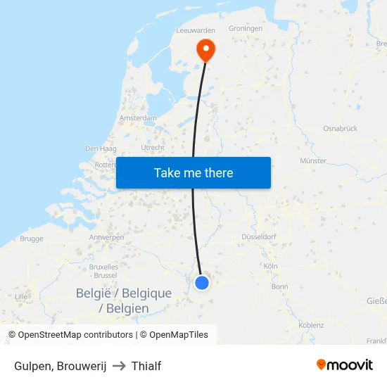 Gulpen, Brouwerij to Thialf map