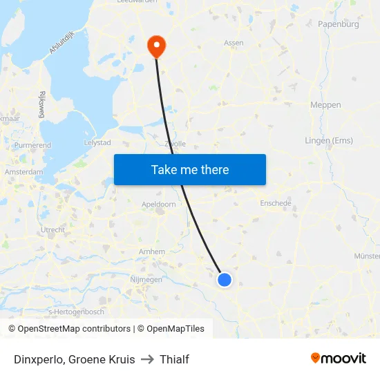 Dinxperlo, Groene Kruis to Thialf map