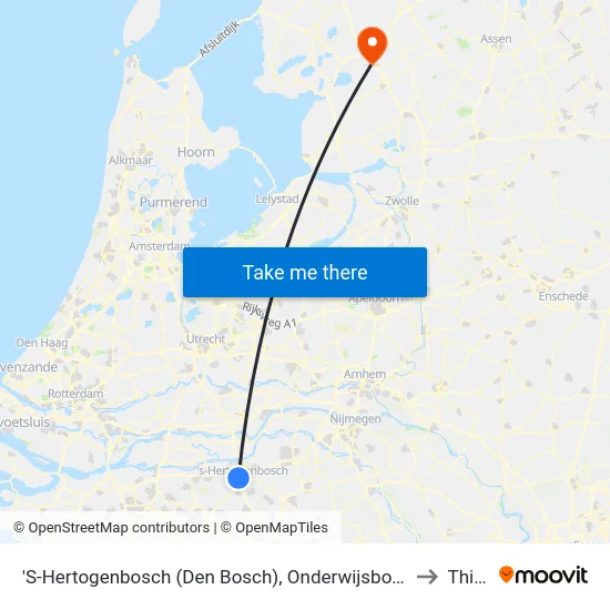 'S-Hertogenbosch (Den Bosch), Onderwijsboulevard to Thialf map