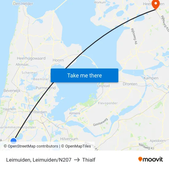 Leimuiden, Leimuiden/N207 to Thialf map
