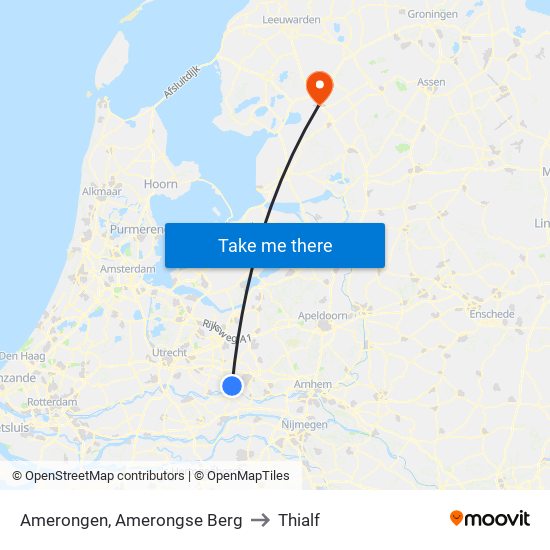 Amerongen, Amerongse Berg to Thialf map