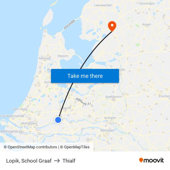 Lopik, School Graaf to Thialf map