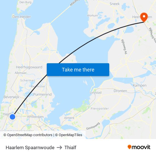 Haarlem Spaarnwoude to Thialf map