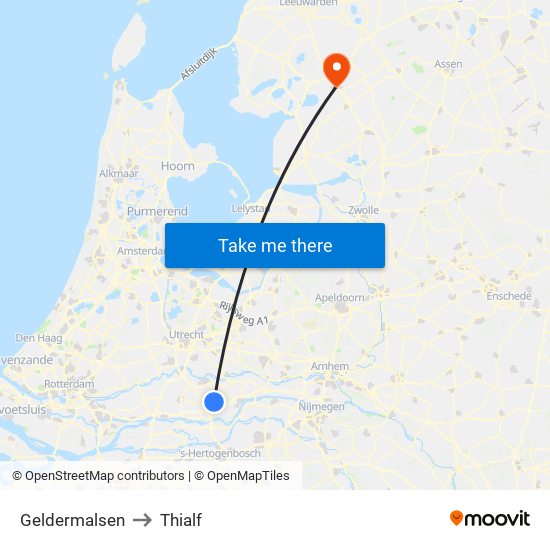 Geldermalsen to Thialf map