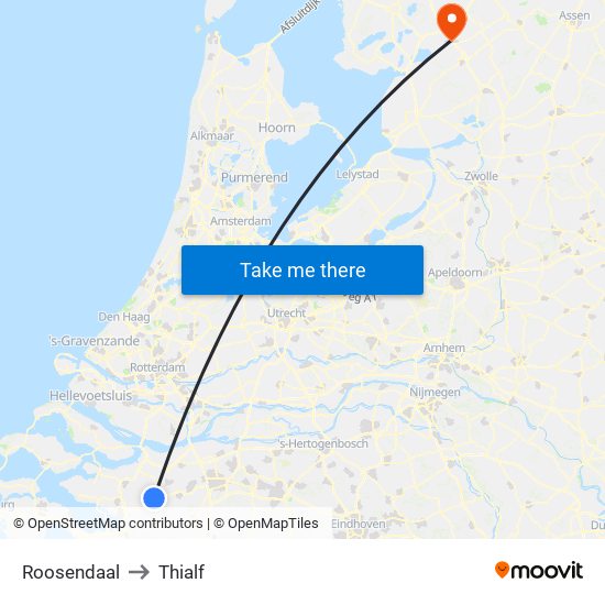 Roosendaal to Thialf map