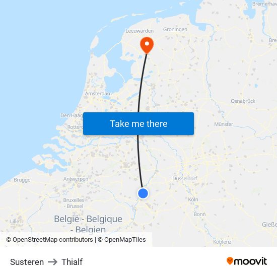 Susteren to Thialf map