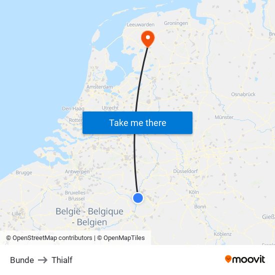 Bunde to Thialf map