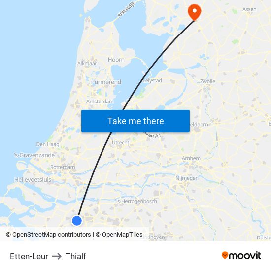 Etten-Leur to Thialf map