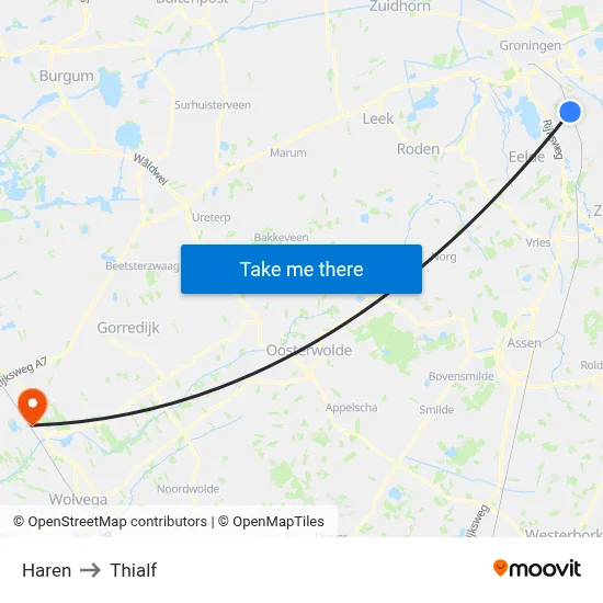 Haren to Thialf map