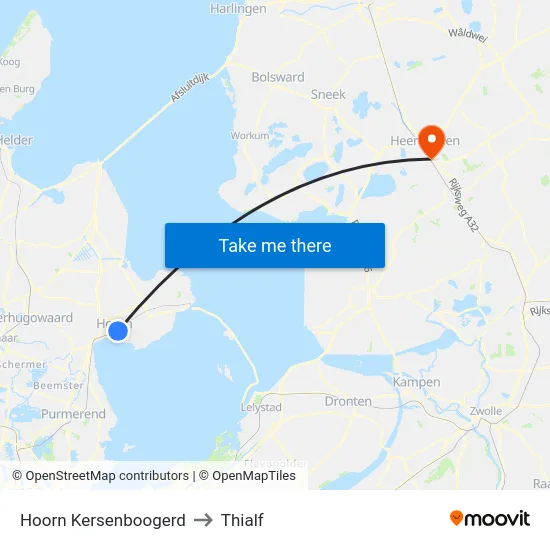 Hoorn Kersenboogerd to Thialf map