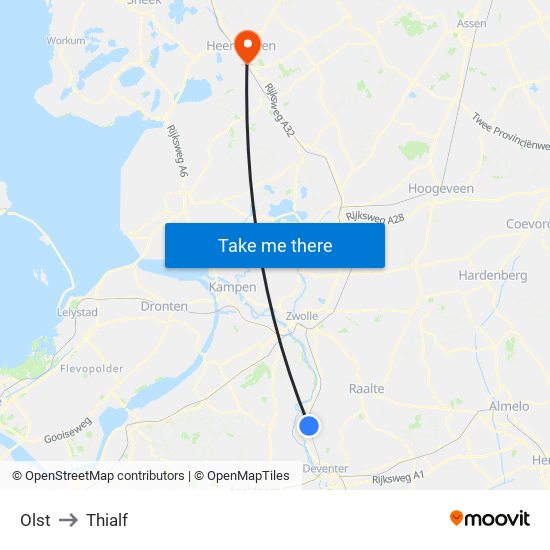 Olst to Thialf map