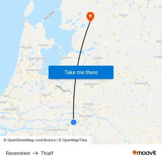 Ravenstein to Thialf map