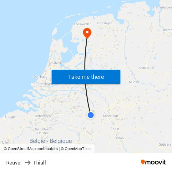 Reuver to Thialf map