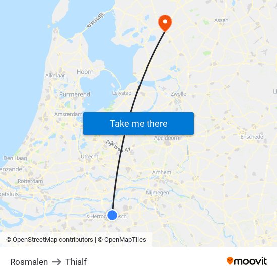 Rosmalen to Thialf map