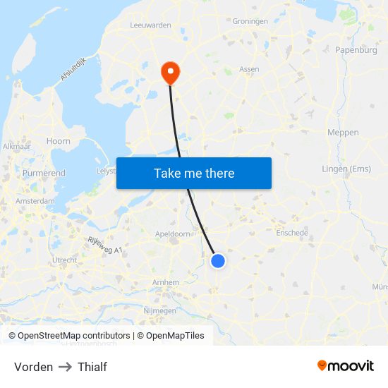 Vorden to Thialf map