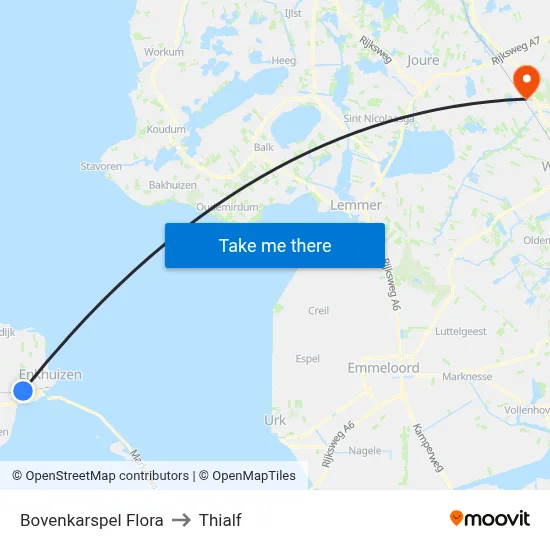 Bovenkarspel Flora to Thialf map