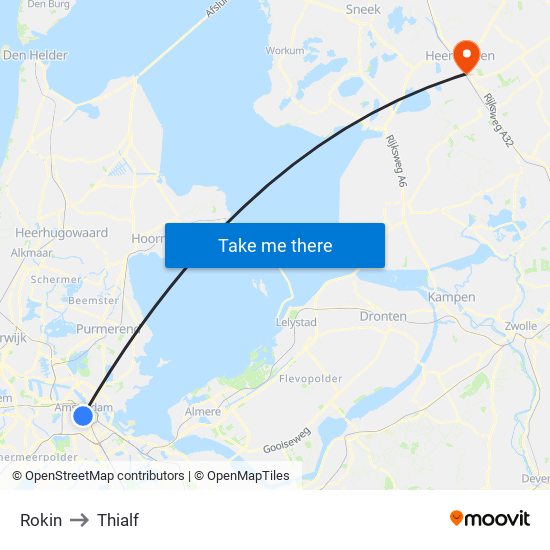 Rokin to Thialf map