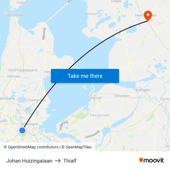 Johan Huizingalaan to Thialf map