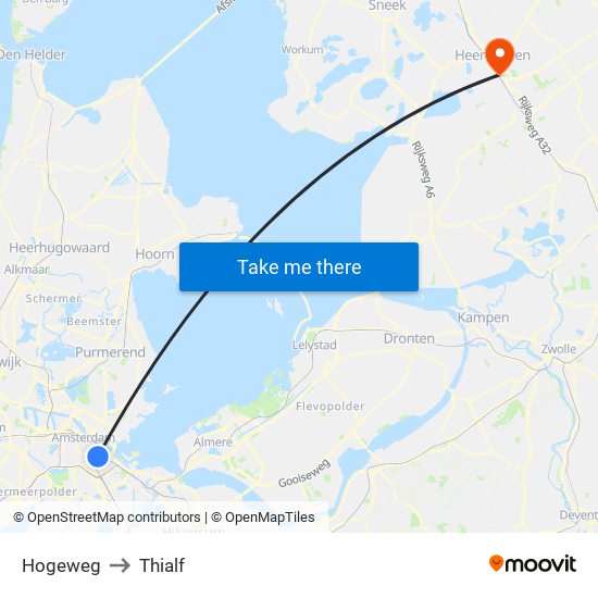 Hogeweg to Thialf map