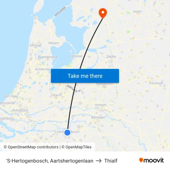 'S-Hertogenbosch, Aartshertogenlaan to Thialf map
