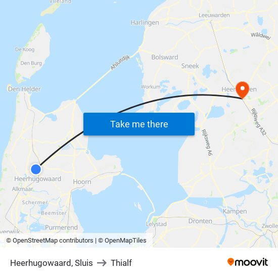 Heerhugowaard, Sluis to Thialf map