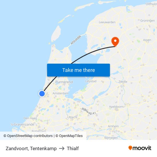 Zandvoort, Tentenkamp to Thialf map