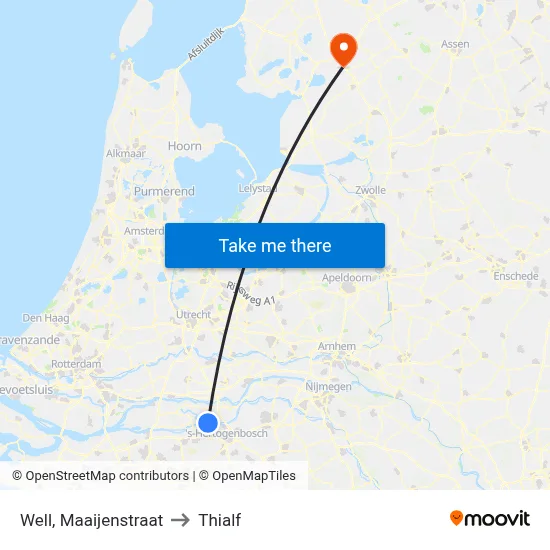 Well, Maaijenstraat to Thialf map