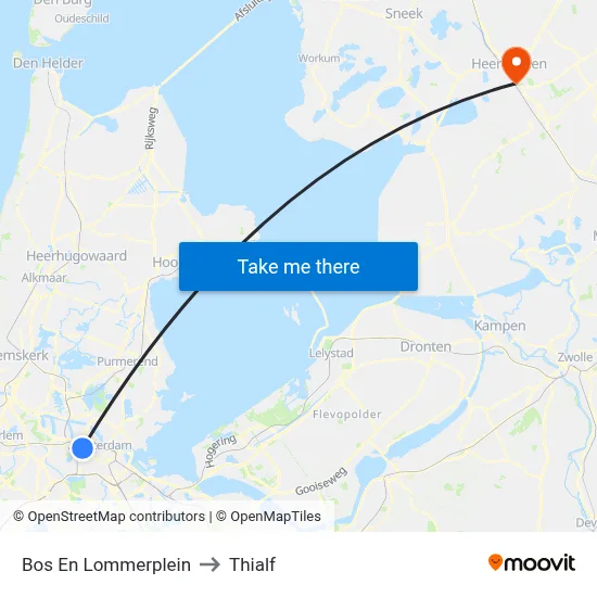 Bos En Lommerplein to Thialf map