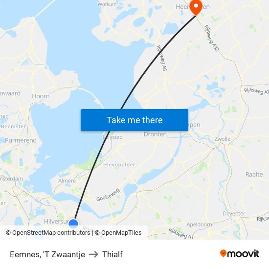 Eemnes, 'T Zwaantje to Thialf map