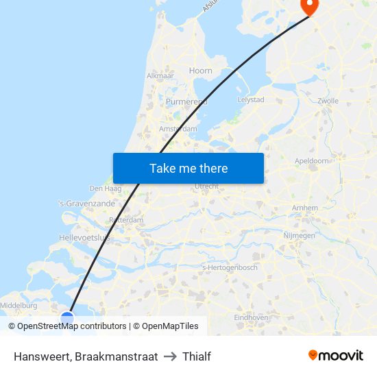 Hansweert, Braakmanstraat to Thialf map