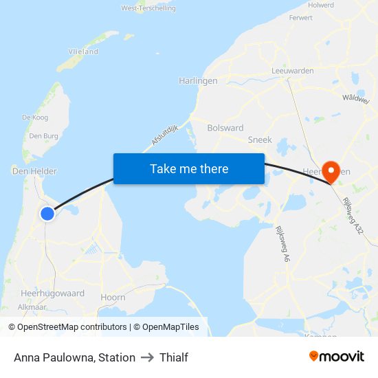 Anna Paulowna, Station to Thialf map