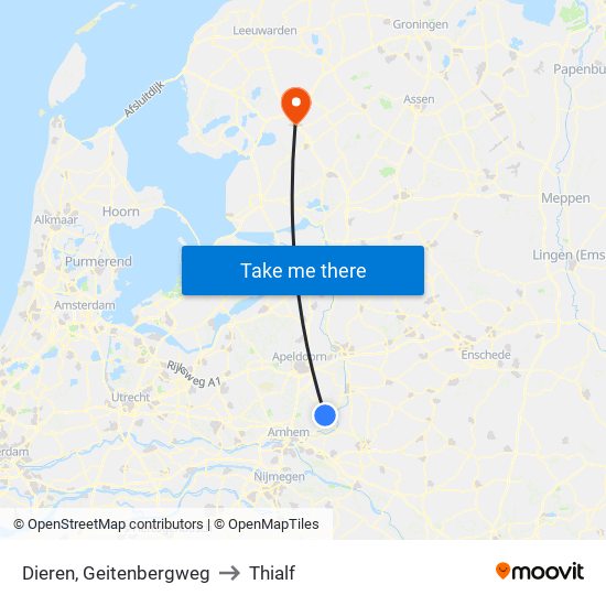 Dieren, Geitenbergweg to Thialf map