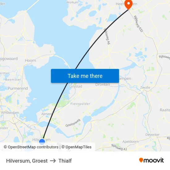 Hilversum, Groest to Thialf map