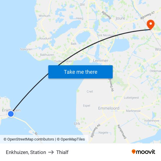 Enkhuizen, Station to Thialf map