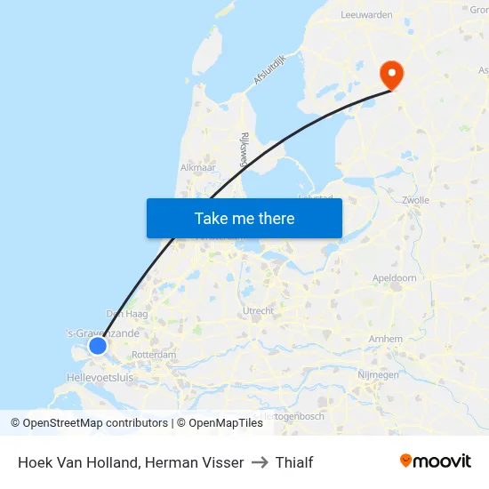 Hoek Van Holland, Herman Visser to Thialf map