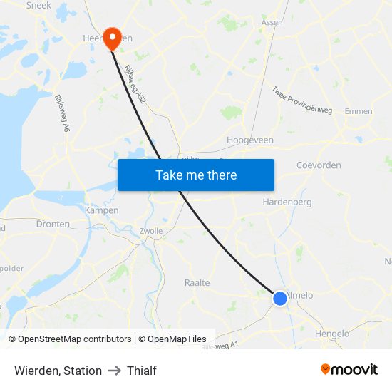 Wierden, Station to Thialf map