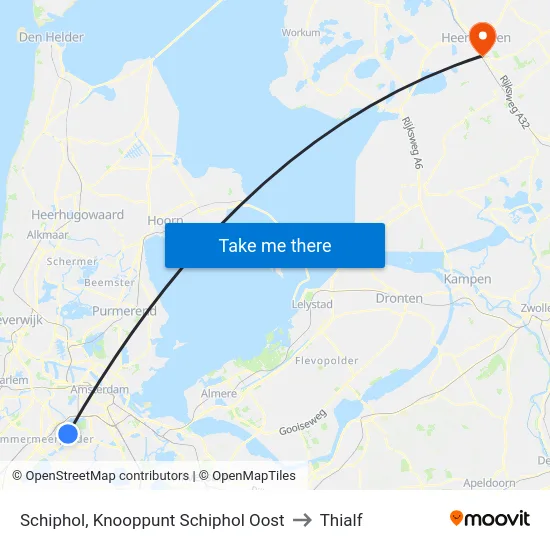 Schiphol, Knooppunt Schiphol Oost to Thialf map