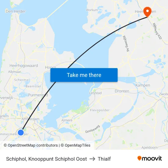 Schiphol, Knooppunt Schiphol Oost to Thialf map
