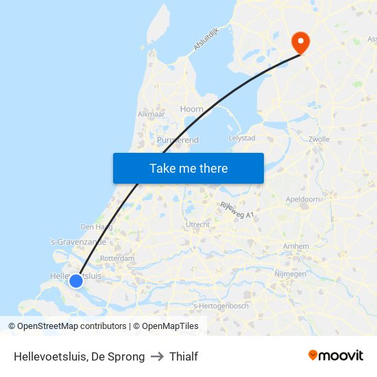 Hellevoetsluis, De Sprong to Thialf map