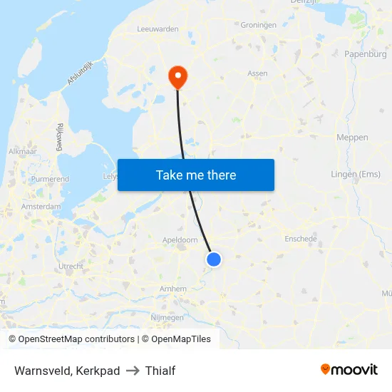 Warnsveld, Kerkpad to Thialf map