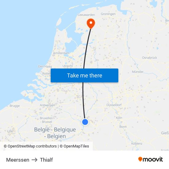 Meerssen to Thialf map