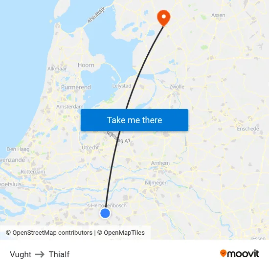 Vught to Thialf map