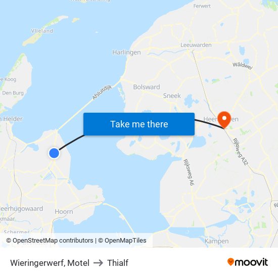 Wieringerwerf, Motel to Thialf map